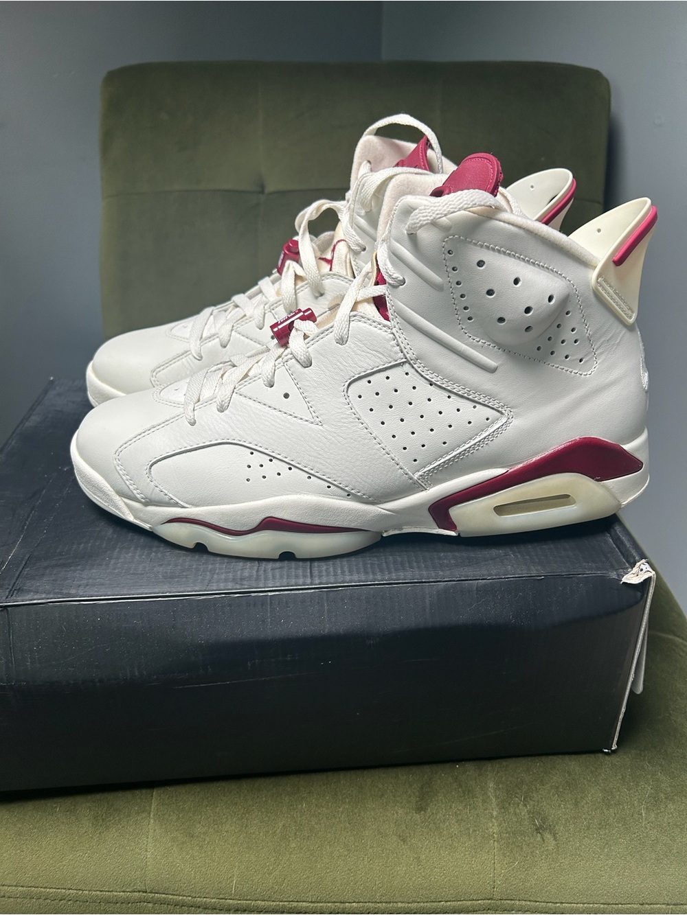 Jordan White and Pink High-Top Sneakers